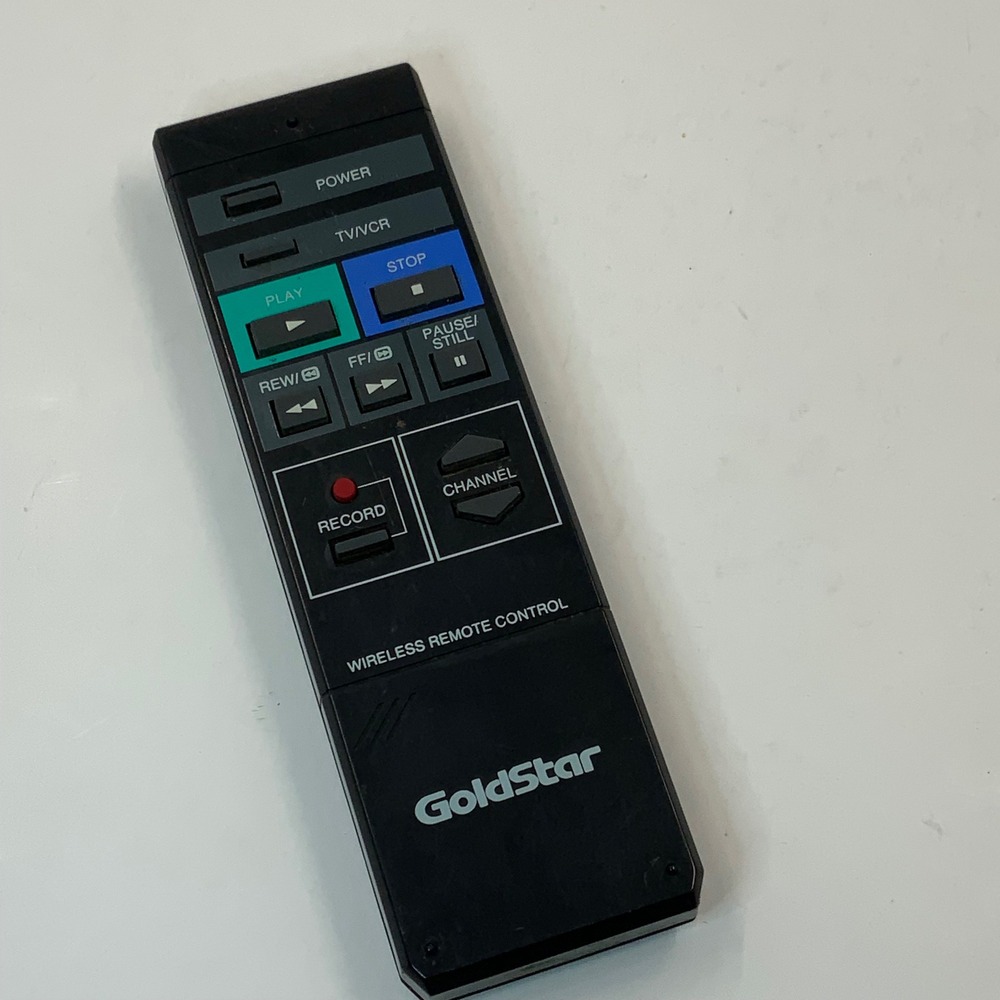 GoldStar Wireless TV VCR Remote Control Vintage Black Replacement Tested